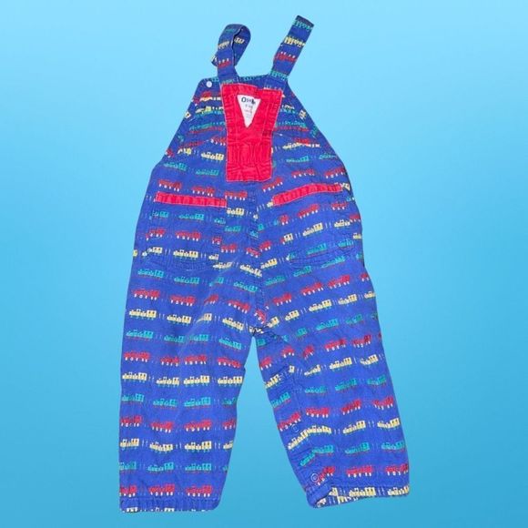 Vintage Toddler 80s Oshkosh B'Gosh Vestbak Train Overalls Size 2T - Picture 5 of 5